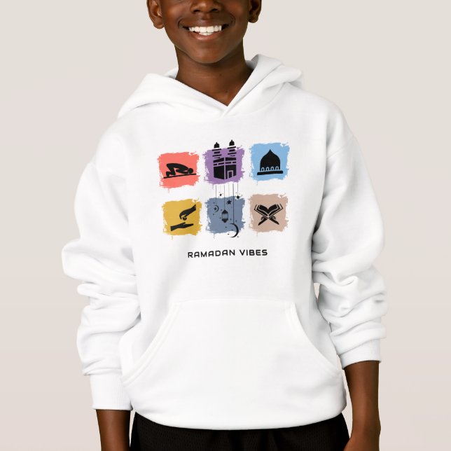 Ramadan Vibes Hoodie für Kinder | Anpassbarer SVG (Vorderseite)