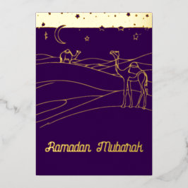 Ramadan - Wüstenszene - Line Art Folieneinladung