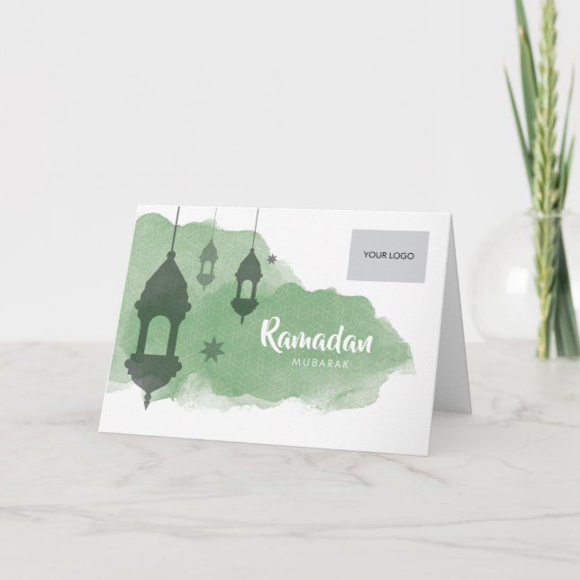 Ramadanunternehmensgruß-Karte - Grün Karte (Vorderseite)