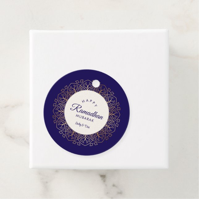 Ramadhan Mubarak Navy und Golden Mandala Geschenkanhänger (Beispiel)
