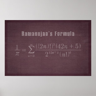 Ramanujans Pi Formel - Math Poster