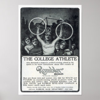 Rambler Bicycle Advertisement Circa 1901 Poster
