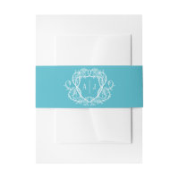 Rambling Rose Türkis Monogramm-Wappen Hochzeit