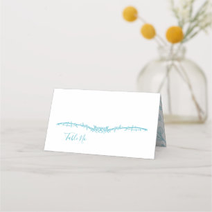 Rambling Rose Türkisblaue Florale Hochzeit Platzkarte