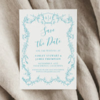 Rambling Rose Türkise Hochzeit Save the Date