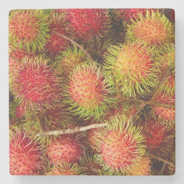 Rambutan Fruit auf dem Markt von Can Duoc Steinuntersetzer (Vorderseite)