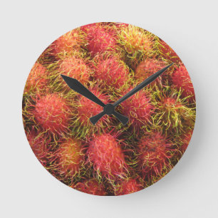 Rambutan Tropical Fruit Runde Wanduhr