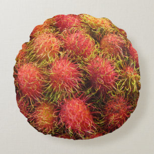 Rambutan Tropisches Obst Rundes Kissen