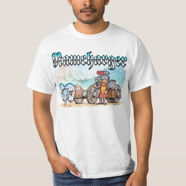 Ramcharger - mittelalterlicher Belagerungs-Cartoon T-Shirt (Vorderseite)