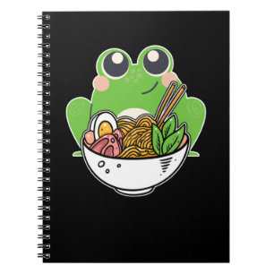 Ramen and cute Frog Japanese Noodles addicted Notizblock