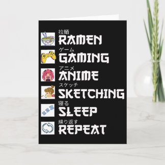 Ramen Anime Gaming Wiederholung Otaku Anime Manga Karte