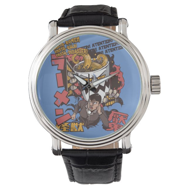 Ramen Attack Kaiju Japanisch Armbanduhr (Vorderseite)