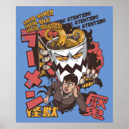 Ramen Attack Kaiju Japanisch Poster