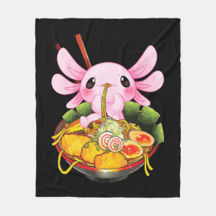 Ramen Axolotl Kawaii Anime Japanisches Lebensmitte Fleecedecke