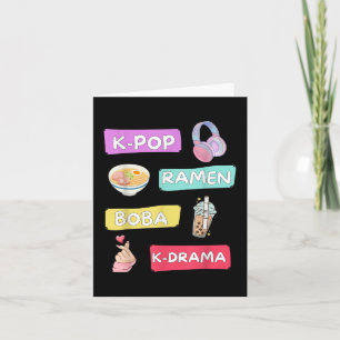 Ramen Boba K-drama Niedlich Kawaii T - Shirt.png Karte
