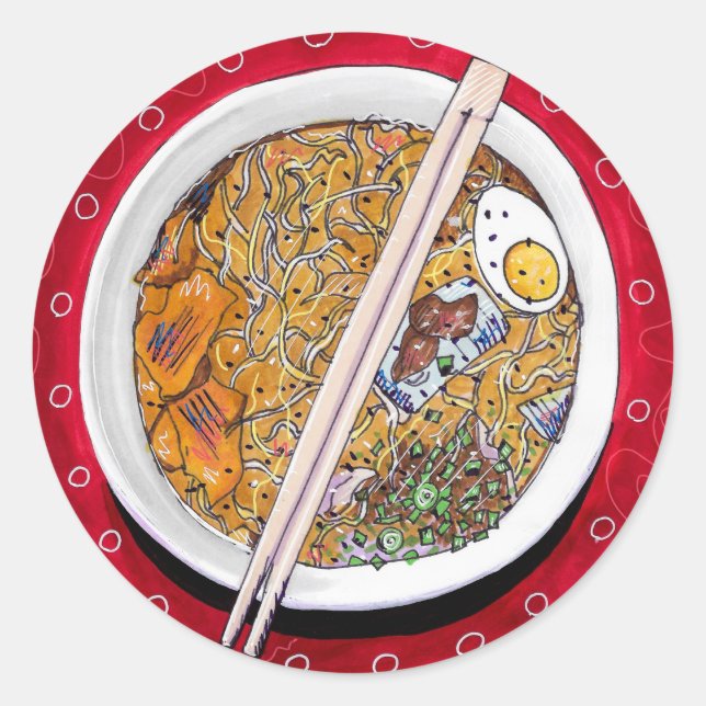"Ramen Bowl" Rundaufkleber Runder Aufkleber (Vorderseite)