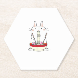Ramen Bunny Japanese Noodles Kawaii Rabbit T-Shirt Untersetzer