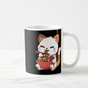 Ramen Cat Anime Kawaii Cat Eating Ramen Kaffeetasse