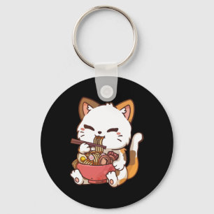 Ramen Cat Anime Kawaii Cat Eating Ramen Schlüsselanhänger