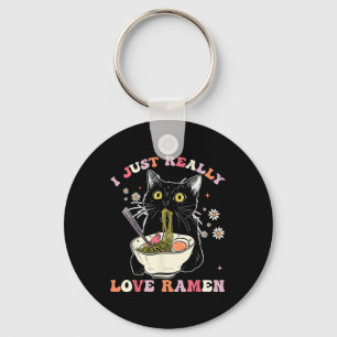 Ramen Cat Anime Kawaii Kleidung Otaku Kleidung Man Schlüsselanhänger