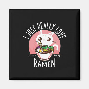 Ramen Cat Anime Shirt - Kawaii Kleidung Otaku Tuch Magnet