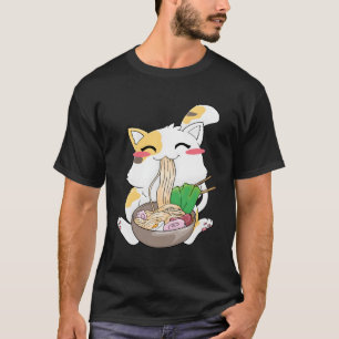 Ramen Cat Bowl Anime Kawaii Neko Geschenk T-Shirt