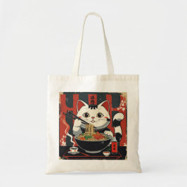 Ramen Cat Delight Tote Bag - Purtly Noodle Tragetasche