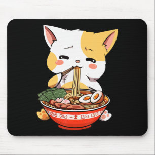 Ramen Cat Eating Noodles Kawaii Anime Merch Gift G Mousepad