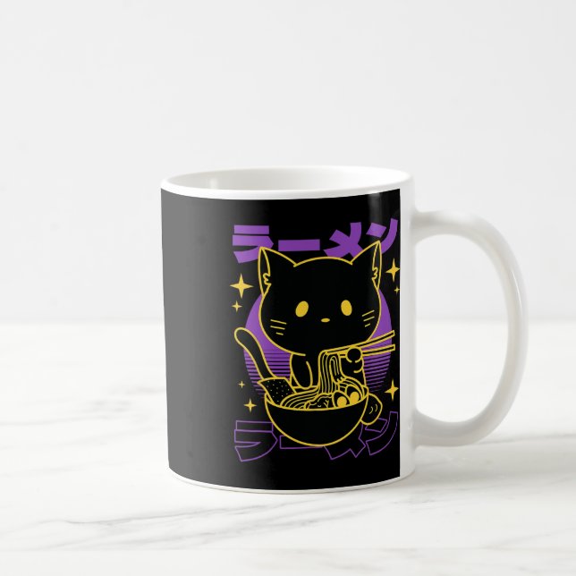 Ramen Cat Japanisch Kaffeetasse (Rechts)