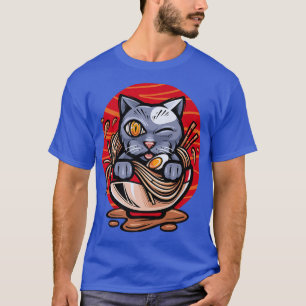 Ramen Cat Japanisches Anime Kawaii Girls Offiziell T-Shirt