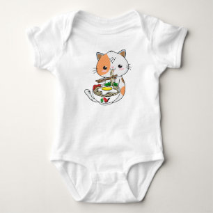 Ramen Cat Kawaii Anime Hintergrund und Illustratio Baby Strampler