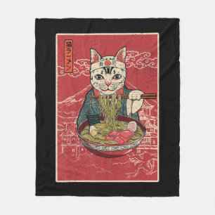 Ramen Cat Kawaii Anime Japanese Food Girls Officia Fleecedecke