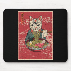 Ramen Cat Kawaii Anime Japanese Food Girls Officia Mousepad