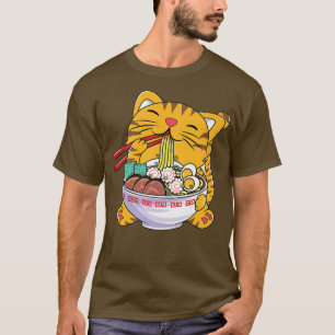 Ramen Cat Kawaii Cat Ramen Noodles Liebhaber Niedl T-Shirt