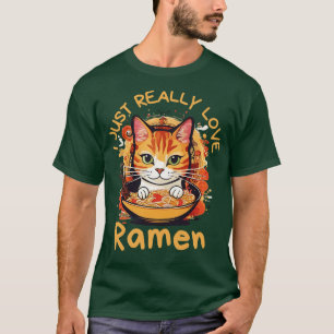 Ramen Cat Kawaii Kleidung Otaku Kleidung Manga T-Shirt