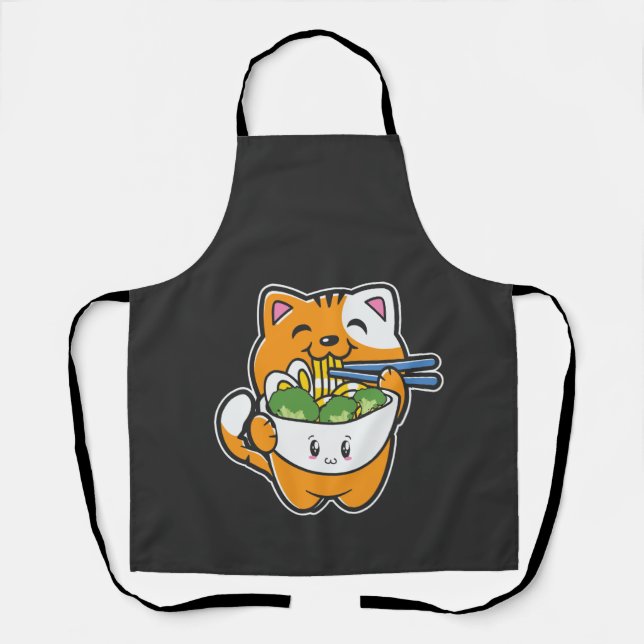 Ramen Cat Kawaii Neko Anime Otaku Katzen Japanisch Schürze (Vorderseite)