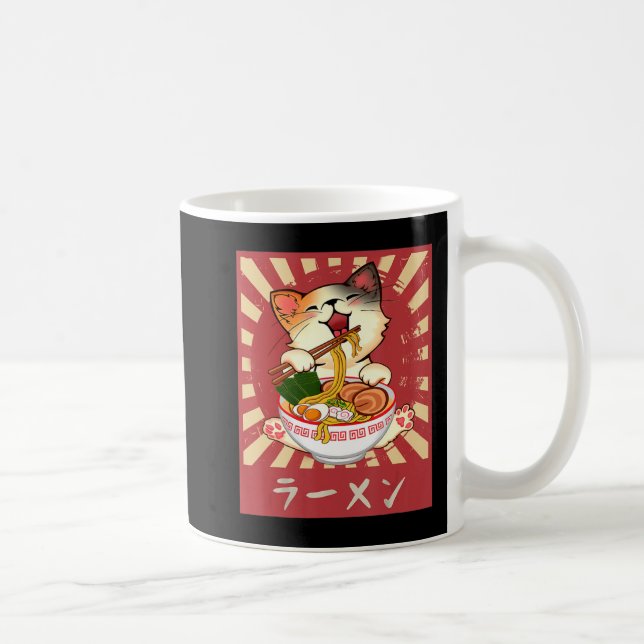 Ramen Cat Neko Anime Kawaii Japanischer Merch Gesc Kaffeetasse (Rechts)