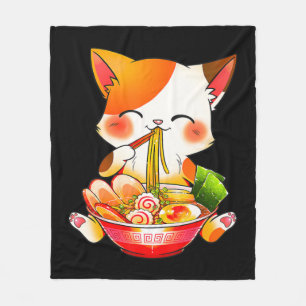 Ramen Cat Neko Anime Kawaii japanisches Geschenk G Fleecedecke