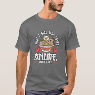 Ramen Cat Neko Kawaii Anime Japanisch Noodles Gesc T-Shirt