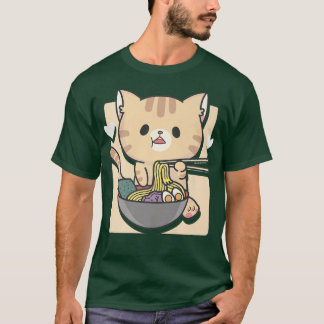 Ramen Cat Otaku Ästhetik Kawaii  T-Shirt