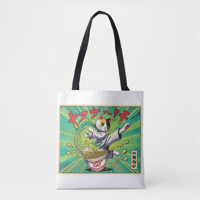 Ramen Cat Tote Bag Tasche (Vorderseite)