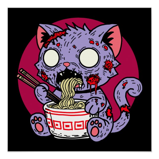 Ramen Cat Zombie Poster (Vorderseite)