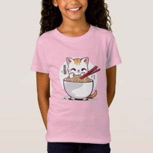 Ramen Chat Manger des nouilles Design T-shirt