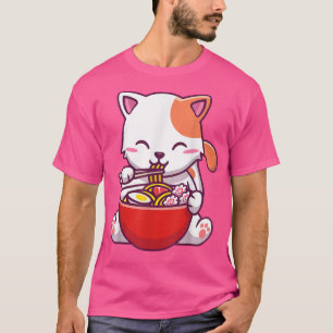 Ramen Chat Tshirt Kawaii Anime Tee Noodle japonais