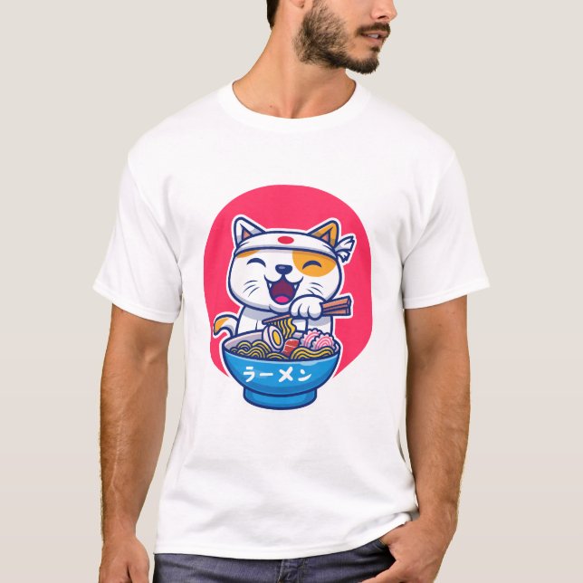 Ramen cute Cat T-Shirt (Vorderseite)