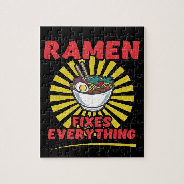 Ramen fixt alles - Funny Ramen Quote Design (Vertikal)