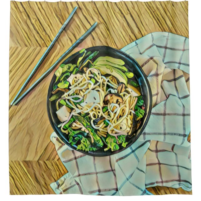 Ramen Geburtstagsgeschenk Duschvorhang (Vorderseite)
