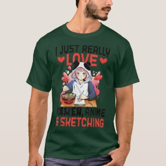 Ramen Girl Sketching Anime 1263 T-Shirt