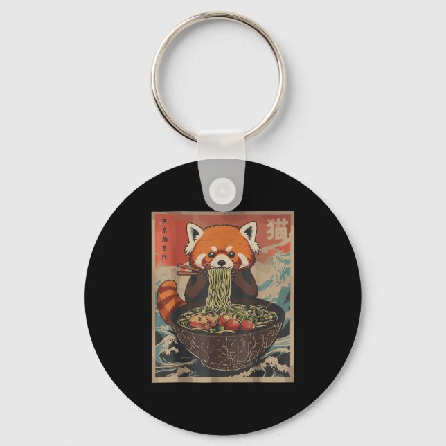 Ramen Japanese Graphic Tees Red Panda Anime Shirts Schlüsselanhänger (Vorderseite)