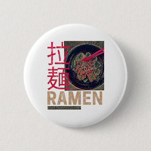 Ramen Japanese Noodle Anime Vintag Button
